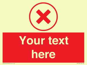 Custom red background, red cross in circle sign